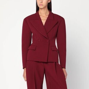 The Andamane Burgundy Single-Breasted Jacket Women